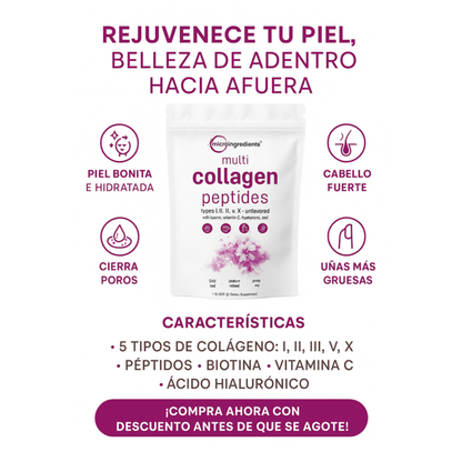 MULTI COLLAGEN PEPTIDES POWDER – ¡No Esperes Más para Ver el Cambio!